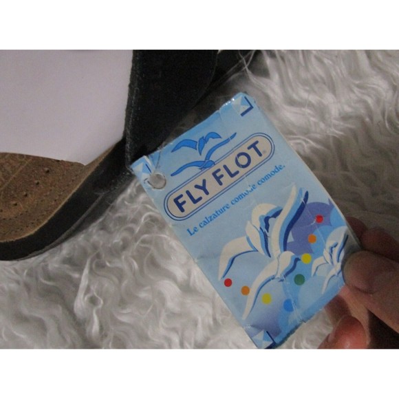 New Women FlyFlot black  2-strap slide leather sandals/slippers -  ITALY NWT 38 - Picture 2 of 7